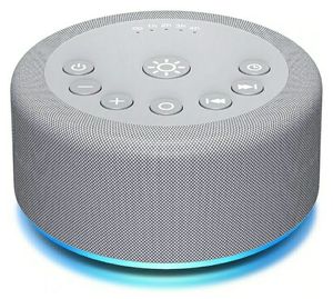 lot 27784 image: Sound Machine Night Light White Noise Brown Noise Machine 30 Non Looping Sounds 12 Lights 5 Timers 36 Adjustable Volume Memory Function Sleep Sounds Machine - Retail $22