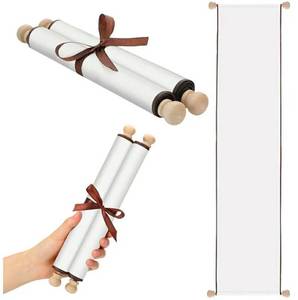 lot 27810 image: Blank Scroll Paper 9 x 144 Inches Long Scroll Paper Vintage Wrapped on Wood Rod for Wedding Vows, Writing, Drawing, Calligraphy, Invitation, Renaissance Festival - Retail $15