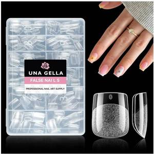 lot 27826 image: Extra Short Square Nail Tips XS 216pcs Pre-shape Extra Short Square Press on Nails Gel Tips Full Cover Acrylic Nails False Nails For DIY Salon 12 Sizes - Retail $9