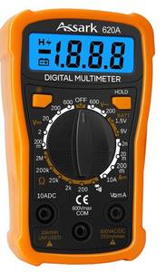 lot 27832 image: Digital Multimeter Voltage Tester, 2000 Counts Multimeter Measure AC DC Voltage DC Current, Meter Tester Test Volt Ohm Amp Diode Continuity, Resistance, Backlit LCD Display, Data Hold Function - Retail $20
