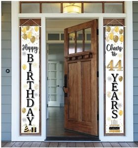 lot 27833 image: Happy 44th Birthday Decorations,44th Gold Balloon Large Birthday Hanging Banner Sign,44 Years Old Bday Party Supplies. - Retail $15