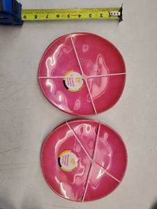lot 27836 image: Melamine Serving Plates Pink 4 Piece Set (2 PACK) - Retail $10