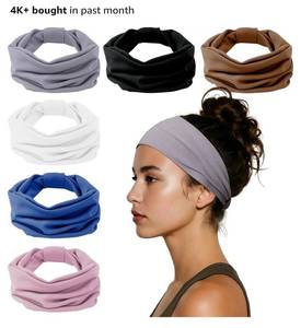 lot 27840 image: Headbands for Women, Wide Elastic Head Bands, Non-Slip Thick Hair Bands, Sports Stretchy Sweat Bands, Large Knotted Soft Headband for Washing Face, Makeup, Workout, Spa, Running, Fashion, 6-Pack - Retail $9