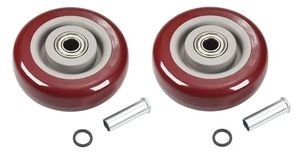 lot 27860 image: 3 inch Push Cart Wheels with 38 Bore 2pcs 3 x 1.26 PU Wheels 38 axle 3 replacement caster wheel for Platform Trucks,Trailer,Grill,Saw Table,Stage Toolbox,Bed,Corn Board - Retail $9