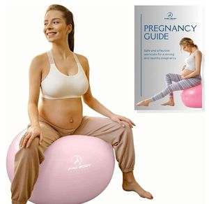 lot 27865 image: ProBody Pilates Pregnancy Ball - Yoga Ball for Pregnancy with Book, Prenatal, Labor & Postnatal Maternity Exercise. - Retail $30