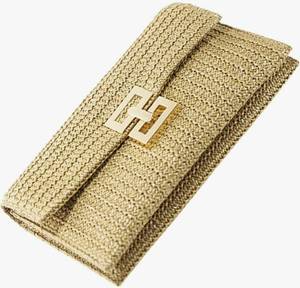 lot 27874 image: Simple Decorative Clutch Bag for Women Woven Handbag with Buckle Closure for Parties Weddings and Out Stylish and Practical Storage for Essentials - Retail $18