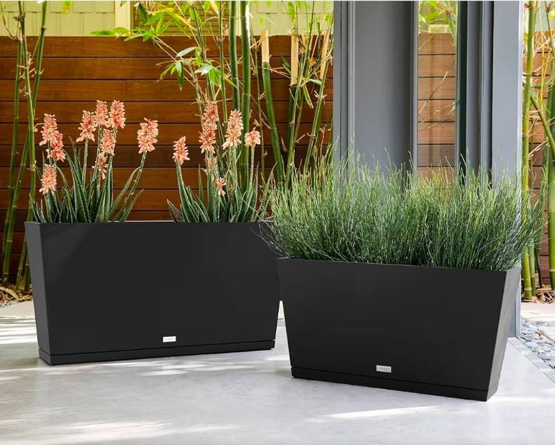 lot 20686 image: Veradek Midori Trough Planter, Pure Series set  - Retail $120