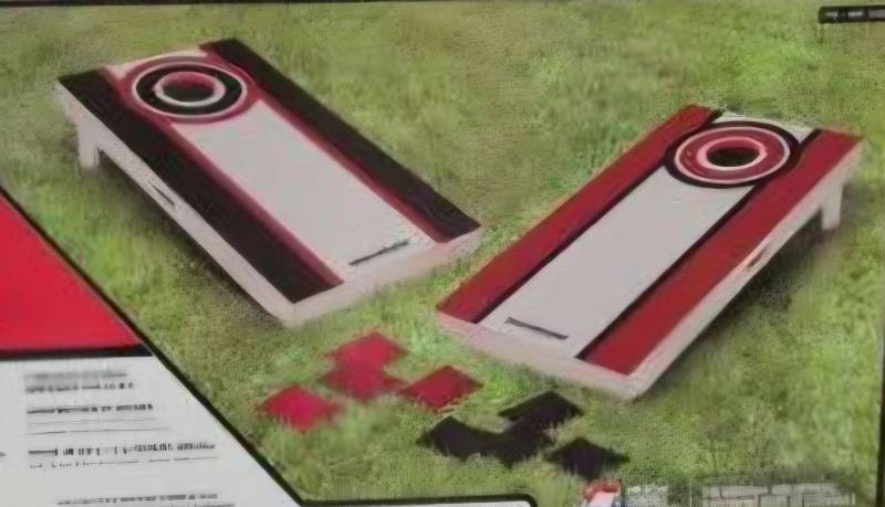 lot 20662 image: Backyard Hero Official Size Light-Up Cornhole Set - Retail $129