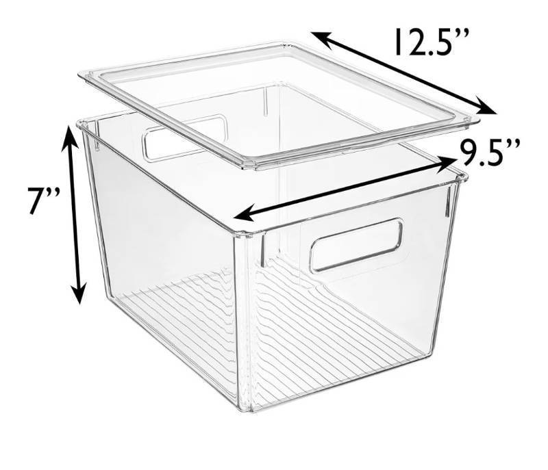lot 1539 image: ClearSpace Plastic Storage Bins with Lids X-Large Perfect Kitchen Organization, Desk Organizer 2 pack