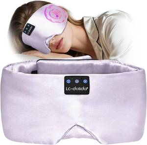 lot 2016 image: LC-dolida Silk Sleep Mask with Bluetooth 5.4 for Side Sleeper, Blackout