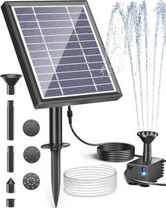 lot 2020 image: Biling Solar Fountain for Bird Bath with 4ft Tubing, Solar Water Pump