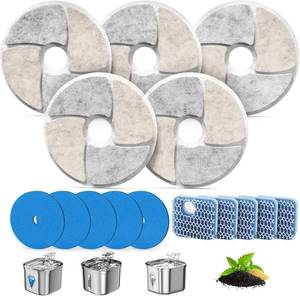 lot 2021 image: Cat Water Fountain Filters 5-Pack for Square 2.2L73oz Fountain