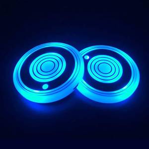lot 2014 image: LED Car Cup Holder Lights, 7-Color USB Charging Mat, Waterproof Pad (2pcs)