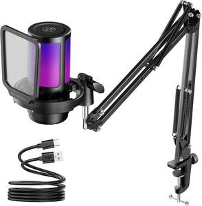 lot 2000 image: InnoGear Gaming USB Microphone, Noise-Cancel Condenser Mic with Mute, RGB