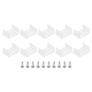 lot 2057 image: PATIKIL LED Strip Light Clips, 100 Pack Mounting Bracket Fixing Clips Plastic Clamp Holders with Screws for 18mm-20mm Neon RGB Light Cable Ribbon, Translucent