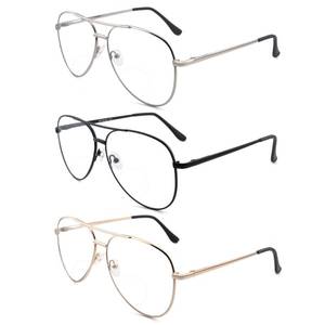 lot 2086 image: SOPHILY 3 Pack Bifocal Reading Glasses for Women Men, Aviator Bi-focal Readers Glasses Dual Focal Eyewear 2.25