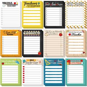 lot 2097 image: Pajean 24 Pcs Teacher Appreciation Notepad Gift Sets Lined Notepads Teacher to Do List Memo Notepads for Present Colored Cute Sticky Paper Notes Organizer Supplies