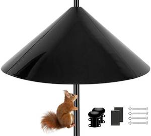 lot 9870 image: Squirrel Baffle,19-Inch Squirrel Baffle for Bird Feeder Pole,Squirrel-Proofs for Outdoor Shepherds Hooks��Outside Pole Mount Squirrels Guard (Black)