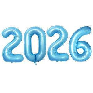 lot 9878 image: GOER 42 Inch 2026 Light Blue Foil Number Balloons for 2026 New Year Eve Festival Party Supplies Graduation Decorations