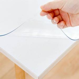 lot 9881 image: Eisdroma 16 x 30 Inch Clear Table Cover Protector, 1.5mm Thick Plastic Table Cover, Vinyl Table Protector, Clear Desk Pad, Desk Mats on Top of Desks
