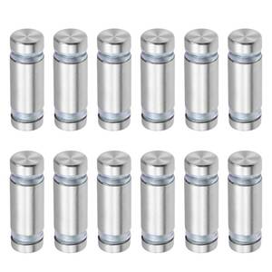 lot 9892 image: T Tulead Double Head Sign Standoff Stainless Steel Standoff Screw Advertising Screws Silver Sign Holder 49 x 1-15, 12PCS