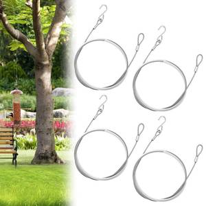lot 9916 image: Otoolling 4pcs Bird Feeder Hanger for Tree with S-Hook Hanging Cable Tree Limb Protector with Silicone Sleeve Flexible Stainless Steel Cable for Heavy Bird Feeders, Plants, Baths (48inch)