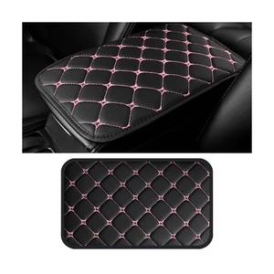 lot 9935 image: HZEL Car Center Console Cushion Pad, PU Leather Vehicle Armrest Protection Cover, Waterproof Automotive Interior Arm Rest Seat Box Mat Accessories, Universal for SUV, Sedan, Truck (BlackPink)