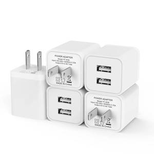 lot 9937 image: 5Pack USB Wall Charger, iGENJUN 2.4A Dual USB Port Cube Power Plug Adapter Fast Phone Charger Block Charging Box Brick for iPhone 1717 Pro17 Pro Max16, Samsung Galaxy, Pixel, LG, Android-White