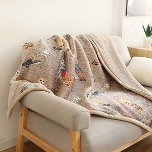 lot 9940 image: UKELER Flannel Sherpa Throw 80 x 60- Cute Colorful Owl Design Soft Plush Flannel Blanket Throws for BedCouchSofaOfficeCamping