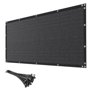 lot 9945 image: mychoiii 4ft x 50ft Black Privacy Screen Fence 90% Blockage Heavy Duty Fencing Mesh Shade Net Cover for Outdoor Wall Garden Backyard Porch Patio Balcony