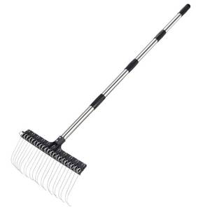 lot 9952 image: Soysehung Thatch Rake 63-inch Adjustable Handle, 16-inch Head, Durable Steel Tines for Gardening, De-Thatching or Professional Landscaping