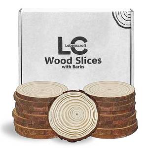 lot 9958 image: Wood Slices 3 Inch, 18 Pcs Wood Discs, 2.7-3.2 inches
