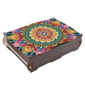 lot 9959 image: MVVMTOP Diamond Art Painting Kit Wooden Storage Box, Mandala Pattern DIY Special Shaped Diamond Flip Cover Wooden Money Box, Handmade Art Desktop Decorations Birthday Gifts for Friends