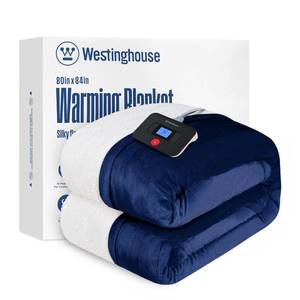 lot 9982 image: Westinghouse Electric Blanket Full, Heated Blanket Full Size with 10 Heating Levels and 1 to 12 Hours Heating Time Settings, Flannel to Sherpa Reversible, Machine Washable (80 x 84, Navy)