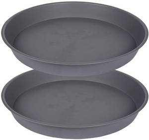 lot 9636 image: Bleuhome 2 Pack of Bird Bath Bowl 12, 1.6 Depth, 10 12 inch Birdbath Bowls Dish Only for The Garden, Large Plant Saucer (12, Gray)
