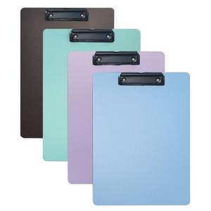 lot 9637 image: Yuetshuni 4-Pack Plastic Clipboards, Assorted Colors Clipoard with Low Profile Clip, Clip Boards for Students, Teachers, Doctors, Nurses, 12.3 x 8.8 Inch