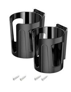 lot 9652 image: TRANSWARPS Large Wall Cup Holder, Universal Multi Size Cup and Mug Holder, for Cars, Trucks, RVs, Vans, Boats (Black) (2-Pack)