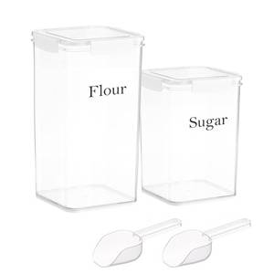lot 9655 image: Yomjarl Set Of 2 Large Food Storage Jars 6L&5L - Airtight Containers with Lids,Flour And Sugar Containers Set with Free Spoon-Kitchen Canisters For Sugar,Flour,Coffee,Pantry Organization Box Keeper