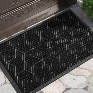 lot 9666 image: Yimobra Doormat Outdoor Entrance 29.5x17, All-Weather Waterproof Outdoor Mats for Front Door, Non Slip Welcome Door Mat for Patio Proch Outside Entryway Indoor, Black