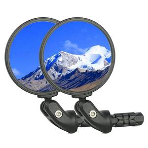 lot 9706 image: BriskMore Black Convex Rearview Mirrors, 2PCS Adjustable Handlebar Bicycle Mirrors for Road, Mountain, Scooter Bikes