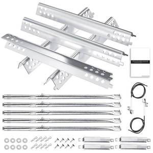 lot 9718 image: Grill Replacement Parts Kit Compatible with Char-Broil Performance 5 Burner 463347519 463347518 463243518 463275517 463373019, 475 4 Burner Gas Grill, Burners Heat Plates Crossover Tubes Igniters