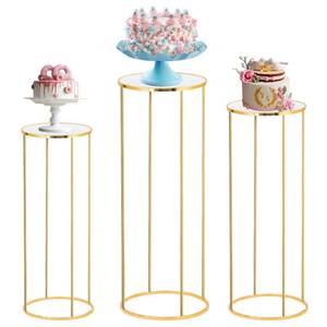 lot 9720 image: Bonastella Cylinder Stands for Party, 3PCS Cylinder Pedestal Stand, Cilindros Para Fiestas Cake Table Stand for Parties Metal Plant Stand Cylinder Tables for Parties Round Cylinder Stands for Party