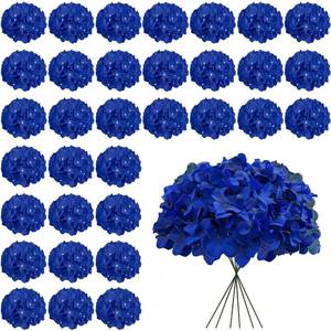lot 9732 image: Suncalla 150 Pcs Navy Blue Hydrangea Artificial Flowers Bulk Flocked Silk Hydrangea Full Flower Heads with Stems Realistic Fake Flower for Wedding Centerpieces Home Home Baby Shower Party Decoration