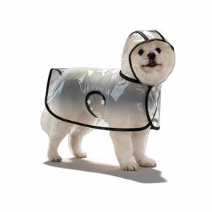 lot 9742 image: Yayaboqu Transparent Dog Raincoat, Clear PVC Waterproof Cape with Hood and Hidden Leash Hole, Adjustable Double Snap Buttons for Small Medium Dogs (L)