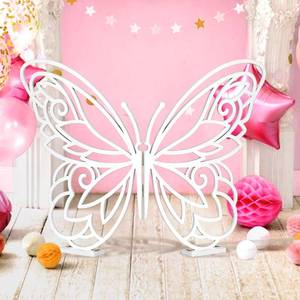 lot 9751 image: Zzbakress Wooden Large butterfly decorations, mariposas grandes para decoracion, White giant flying butterflies for centerpieces, DIY Art for Baby Shower Wedding Birthday Party Decor (White)