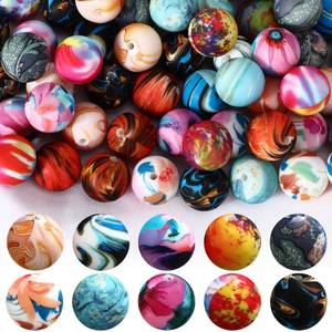 lot 9764 image: Ferreve 60 Pcs 15mm Silicone Beads Bulk Galaxy Print Round Focal Beads Rubber DIY Silicone Loose Bead for Bracelet Making Kit for Keychain Pens Necklace Bracelets Jewelry Making
