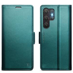lot 9765 image: Tenifly for Samsung Galaxy S24 Ultra Case Wallet with RFID Blocking Card Holder, PU Leather Kickstand Protective Flip Phone Cover Fit for Galaxy S24 Ultra 6.8, Bluish Green