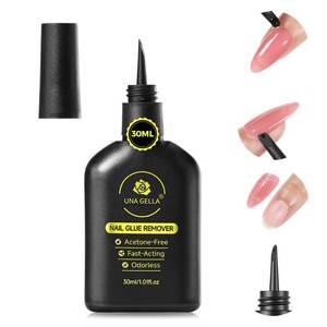 lot 9772 image: UNA GELLA Press On Nail Glue Remover Built-in-crowbar 30ML Acetone-Free Gentle Soak Off Gel Nail Glue Polish Remover for Nail Tip Adhesive Glue Easily Home DIY Not for UV Nail Polish