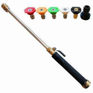 lot 9795 image: Upgraded Pressure Washer Wand, Brass Water Jet Nozzle for Garden Hose, Hydro Hose Quick Connector, Cleaning Watering Sprayer for Patio Lawn Paver Pool Car Window Glass