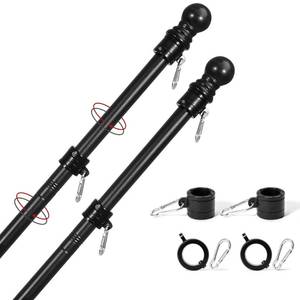 lot 9804 image: Yeesun Flag Pole,6FT Flag Pole Kit(2 Packs) for 3 x 5American Flag, Flag Pole Holder for Outside House,Truck & Boat Use (Without Bracket) (Black)